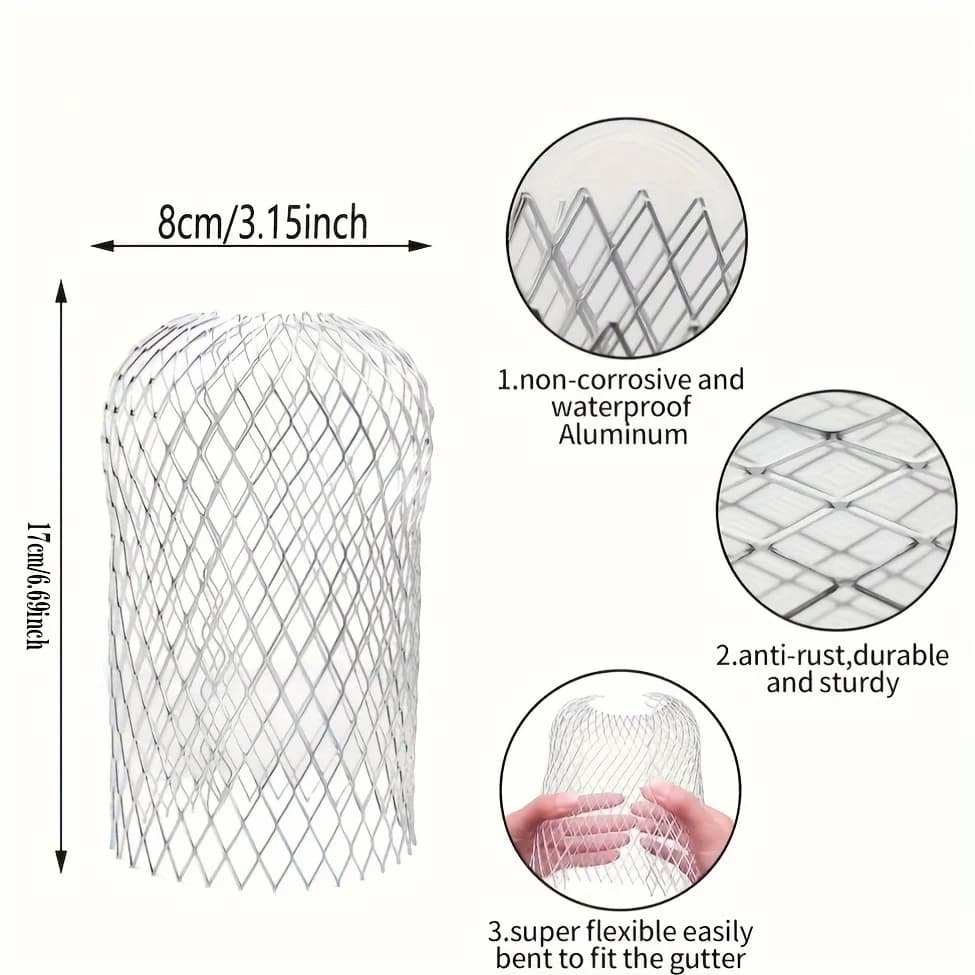 Aluminiowy Filtr Siatkowy do Rynien 15×8 cm – Ochrona przed Liśćmi i Zabrudzeniami .  4 SZTUKI KURIER INPOST ,DHL